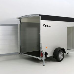 Debon Kofferanhänger C300 148x295cm H:190cm 1,3t, Alu, Polybug, Tür, schwarz-Neu – Bild 6