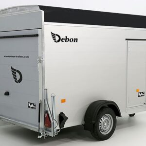 Debon Kofferanhänger C300 148x295cm H:190cm 1,3t, Alu, Polybug, Tür, schwarz-Neu – Bild 7