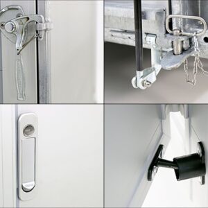 Debon Kofferanhänger C300 148x295cm H:190cm 1,3t, Alu, Polybug, Tür, schwarz-Neu – Bild 15