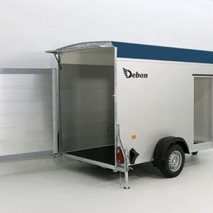 Debon Kofferanhänger C300 148x295cm H:190cm 1,3t, Alu, Polybug, Tür, blau-Neu – Bild 5