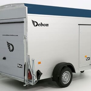 Debon Kofferanhänger C300 148x295cm H:190cm 1,3t, Alu, Polybug, Tür, blau-Neu – Bild 9