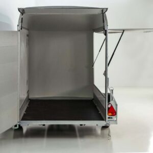 Debon Kofferanhänger C300 Sandwich 148x295cm H:190cm 1,3t, Alu, Polybug, Tür, Klappe, schwarz-Neu – Bild 6