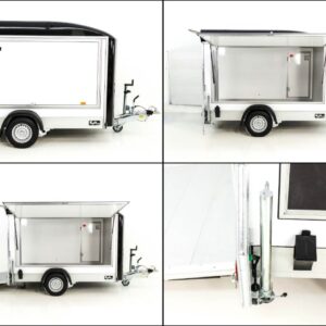 Debon Kofferanhänger C300 Sandwich 148x295cm H:190cm 1,3t, Alu, Polybug, Tür, Klappe, schwarz-Neu – Bild 8