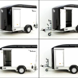Debon Kofferanhänger C300 Sandwich 148x295cm H:190cm 1,3t, Alu, Polybug, Tür, Klappe, schwarz-Neu – Bild 9