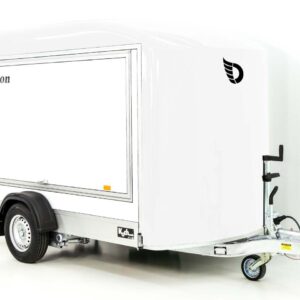 Debon Kofferanhänger C300 Sandwich 148x295cm H:190cm 1,3t, Alu, Polybug, Tür, Klappe, weiß-Neu – Bild 3