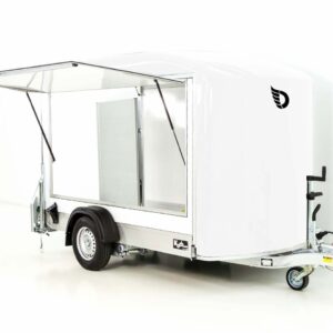 Debon Kofferanhänger C300 Sandwich 148x295cm H:190cm 1,3t, Alu, Polybug, Tür, Klappe, weiß-Neu – Bild 4