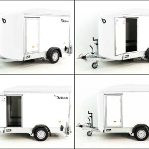 Debon Kofferanhänger C300 Sandwich 148x295cm H:190cm 1,3t, Alu, Polybug, Tür, Klappe, weiß-Neu – Bild 9