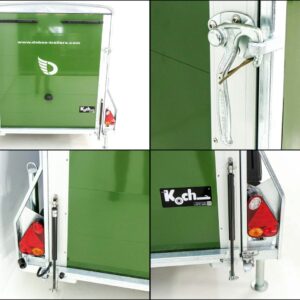 Debon Kofferanhänger Cargo 1300 Vollpoly 150x290cm H:160cm, Tür, olivgrün-Neu – Bild 11