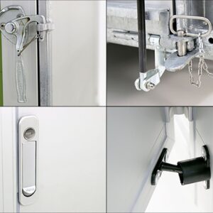 Debon Kofferanhänger C300 148x295cm H:190cm 1,3t Alu, Polybug, Tür, olivgrün-Neu – Bild 11