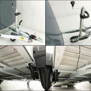 Debon Kofferanhänger C500 164x300cm H:200cm 2,0t, Alu, Polybug, Tür, grau-Neu – Bild 15