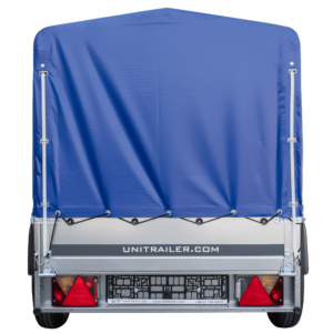 Anhänger Garden Trailer 200 KIPP 200×106 cm 750 kg [mit Hochspriegel, blauer Hochplane und Stützrad]-Neu – Bild 4
