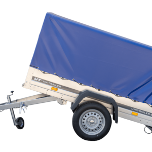 Anhänger Garden Trailer 200 KIPP 200×106 cm 750 kg [mit Hochspriegel, blauer Hochplane und Stützrad]-Neu – Bild 6