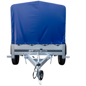 Anhänger Garden Trailer 200 KIPP 200×106 cm 750 kg [mit Hochspriegel, blauer Hochplane und Stützrad]-Neu – Bild 5