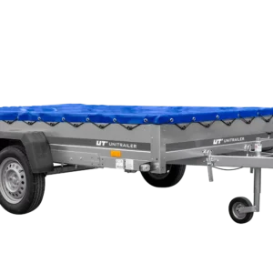 Einachsanhänger 264×150 UNITRAILER GARDEN 265 KIPP mit einem Flachplanenträger und blauer Plane-Neu – Bild 3