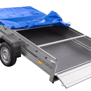 Einachsanhänger 264×150 UNITRAILER GARDEN 265 KIPP mit einem Flachplanenträger und blauer Plane-Neu – Bild 7