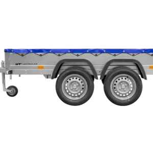 Garden Trailer 264/2 Kipp Mit Stützrad, Planenträger Und Blauer Flachplane-Neu – Bild 3