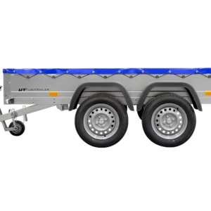 Garden Trailer 264/2 Kipp Mit Stützrad, Planenträger Und Blauer Flachplane-Neu – Bild 5