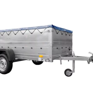 Großer Anhänger 750 kg Garden Trailer 264 KIPP mit Bordwandaufsatz [zusätzliche 40 cm], Stützrad und blauer Flachplane-Neu – Bild 6